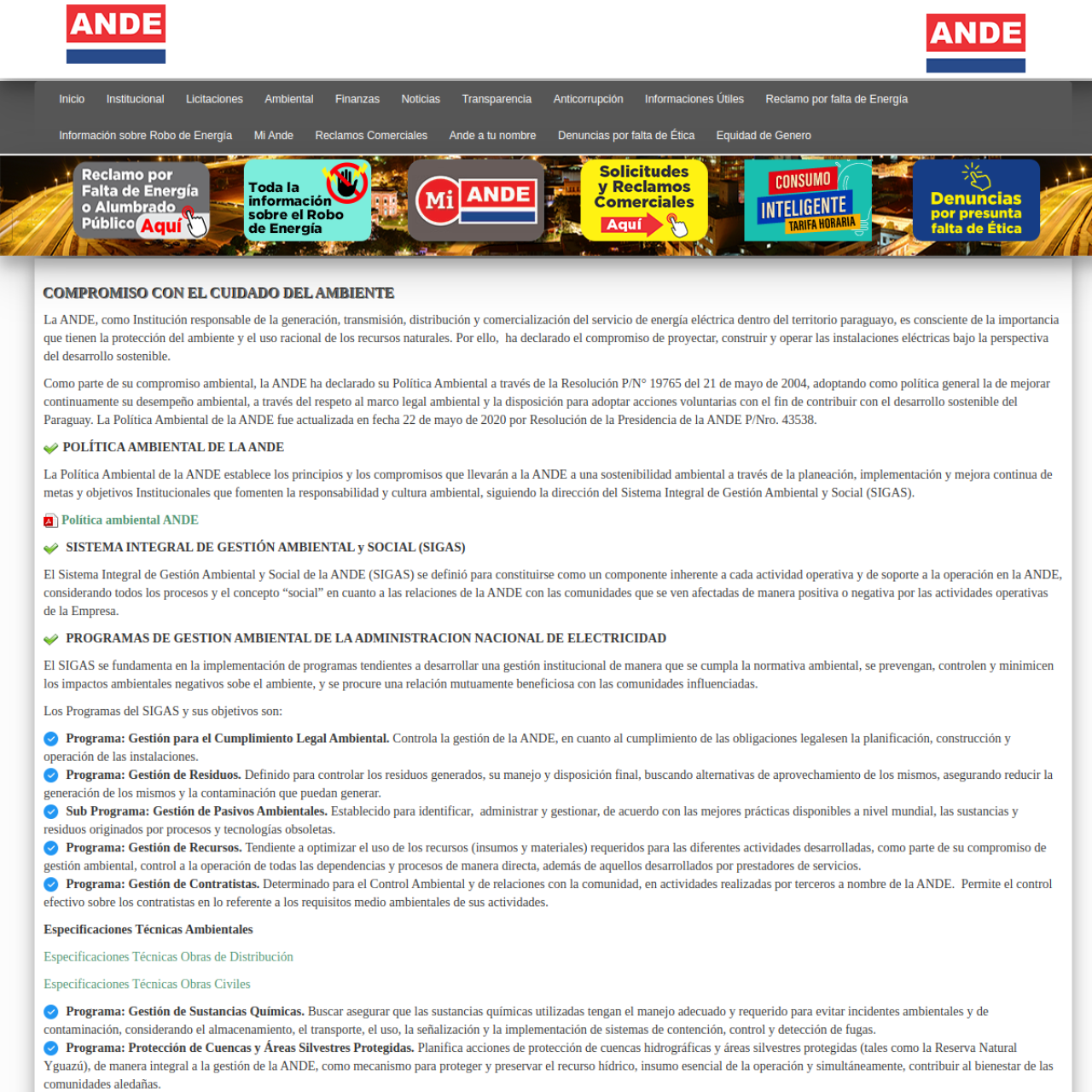 Administración Nacional de Electricidad (ANDE)